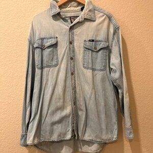 Lee Vintage Denim Button-up long sleeve shirt size Men's Large Western Core